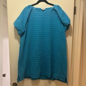Umgee Blue Textured Mini Dress